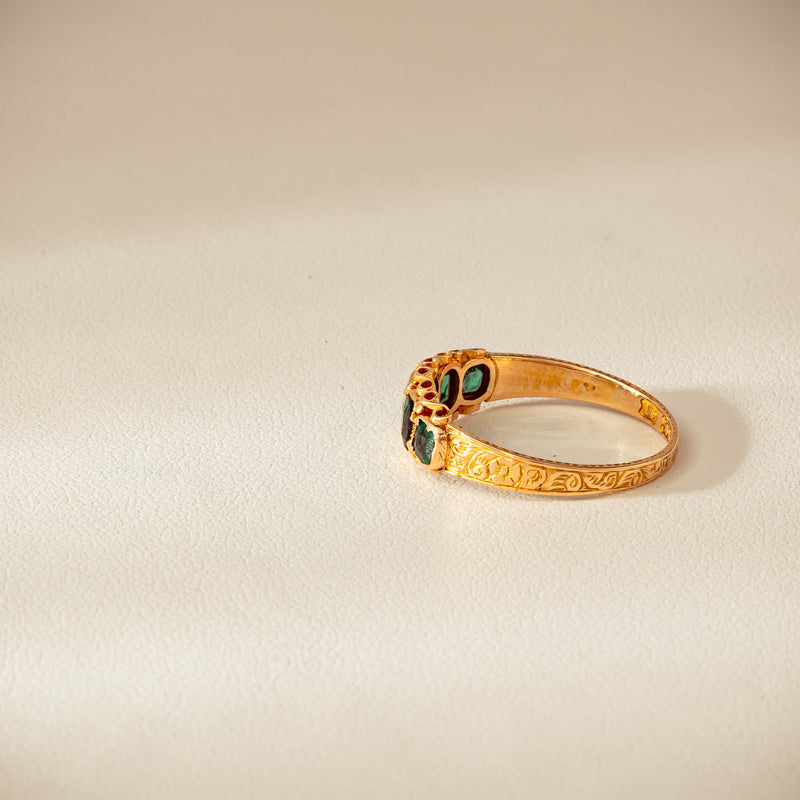 Vintage 15ct Green Garnet & Glass Doublet Ring - Ring - Walker & Hall