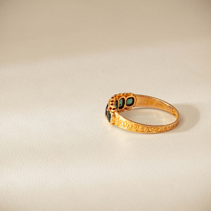 Vintage 15ct Green Garnet & Glass Doublet Ring - Ring - Walker & Hall