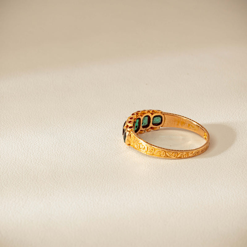 Vintage 15ct Green Garnet & Glass Doublet Ring - Ring - Walker & Hall