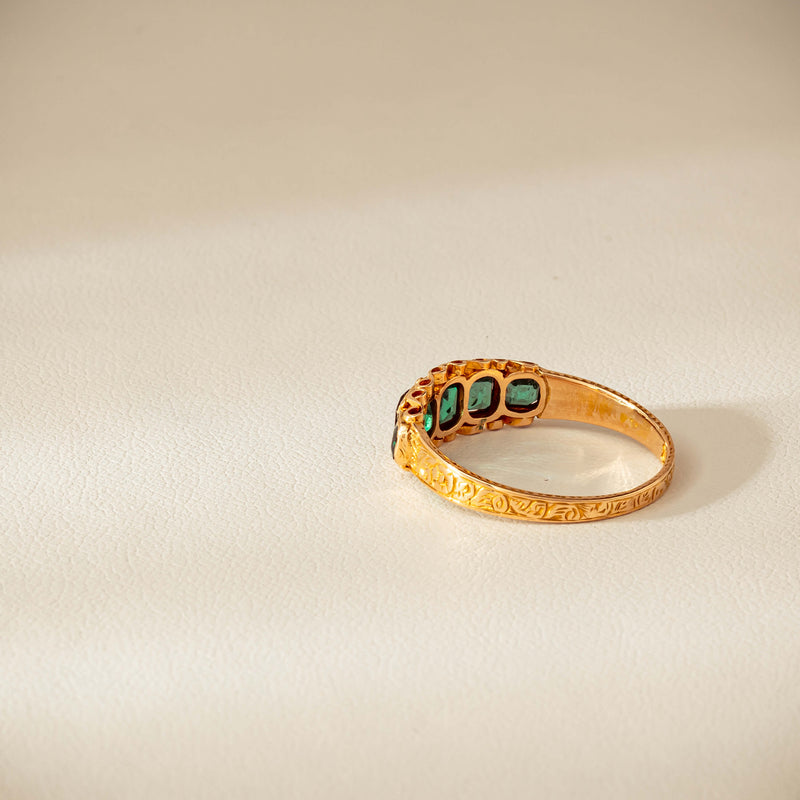 Vintage 15ct Green Garnet & Glass Doublet Ring - Ring - Walker & Hall