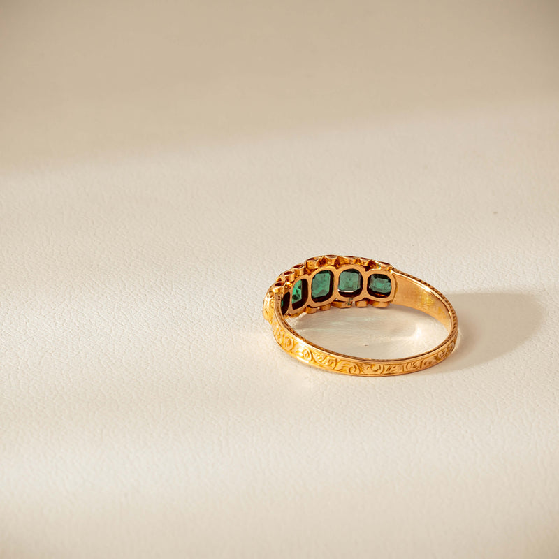 Vintage 15ct Green Garnet & Glass Doublet Ring - Ring - Walker & Hall