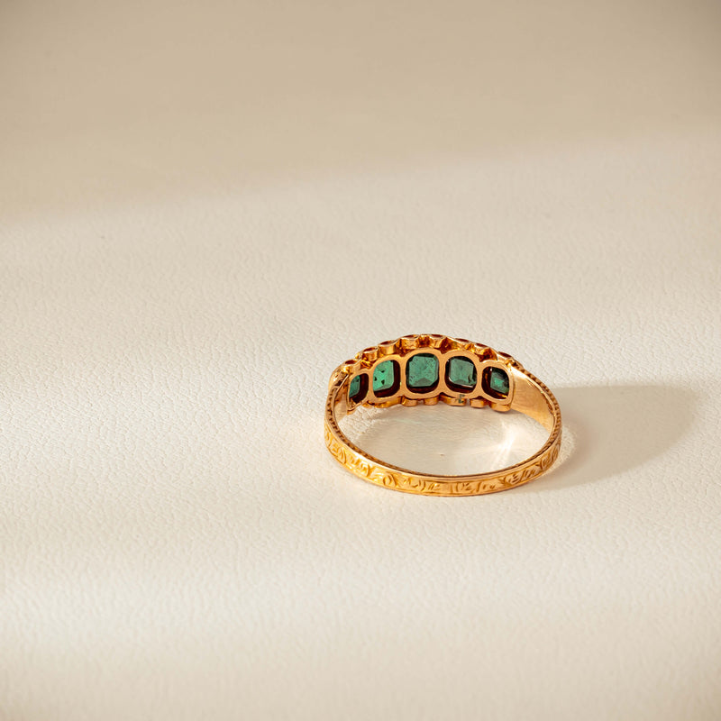 Vintage 15ct Green Garnet & Glass Doublet Ring - Ring - Walker & Hall