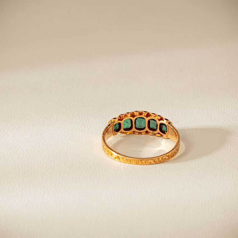 Vintage 15ct Green Garnet & Glass Doublet Ring - Ring - Walker & Hall