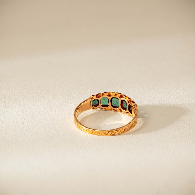 Vintage 15ct Green Garnet & Glass Doublet Ring - Ring - Walker & Hall