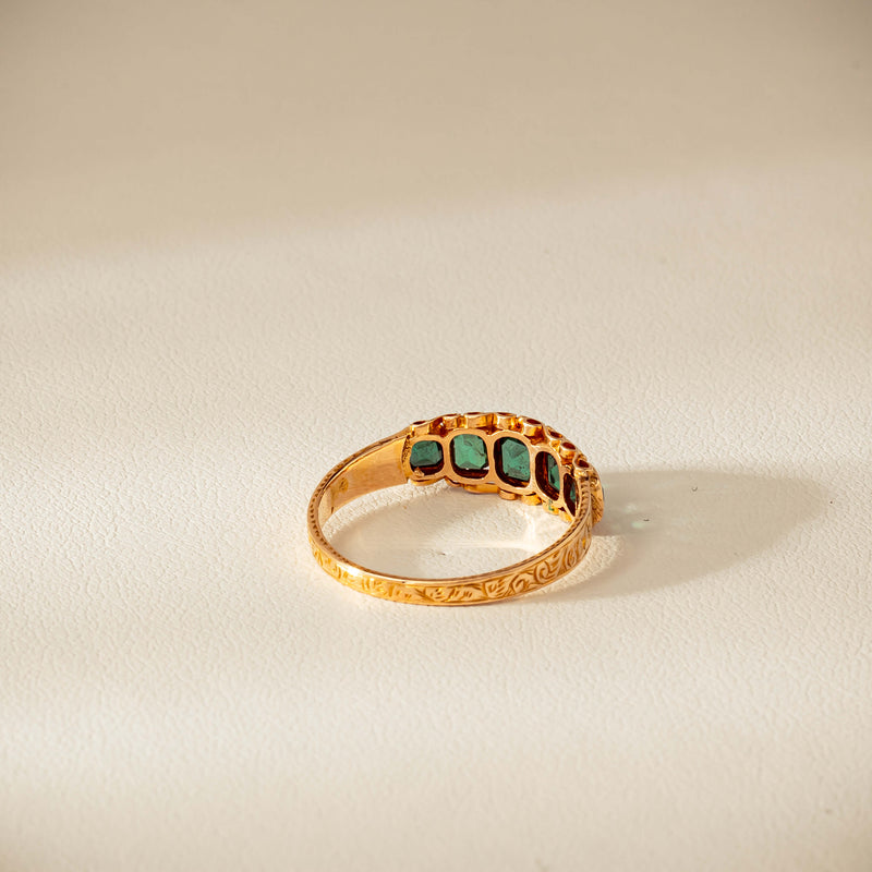 Vintage 15ct Green Garnet & Glass Doublet Ring - Ring - Walker & Hall