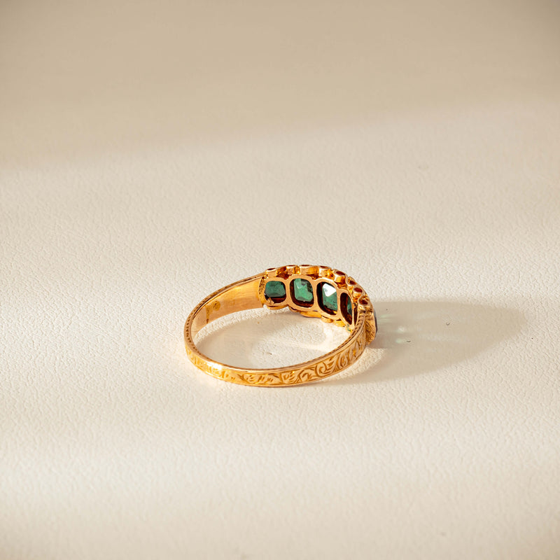 Vintage 15ct Green Garnet & Glass Doublet Ring - Ring - Walker & Hall