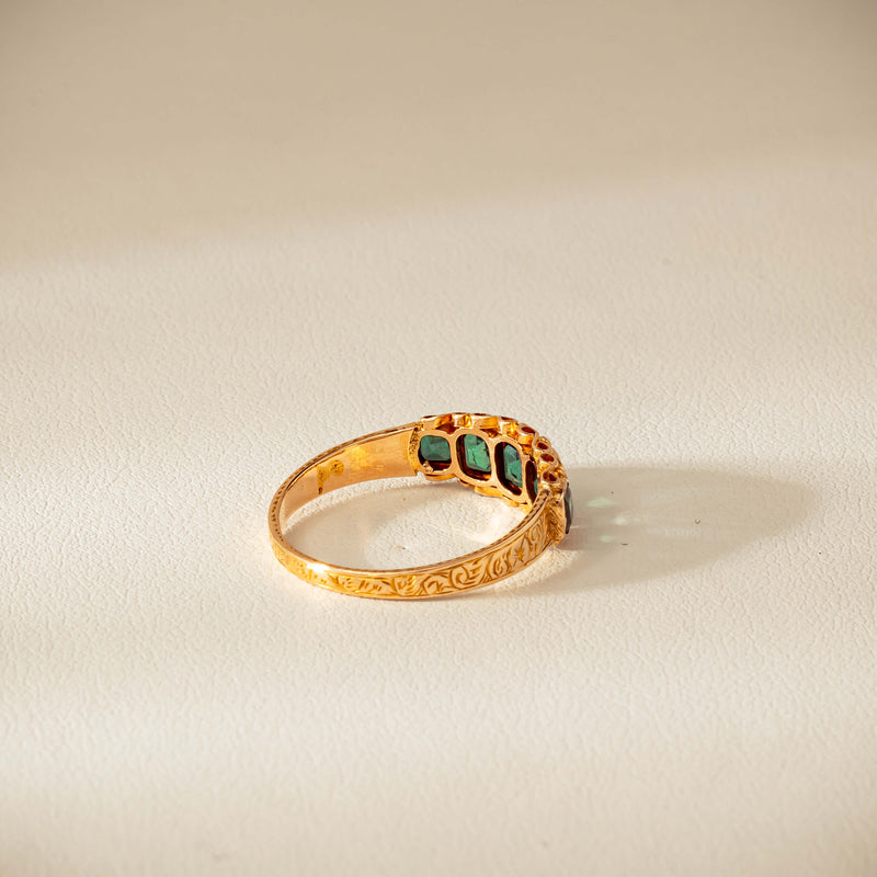 Vintage 15ct Green Garnet & Glass Doublet Ring - Ring - Walker & Hall