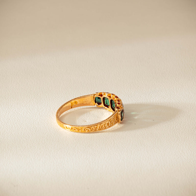 Vintage 15ct Green Garnet & Glass Doublet Ring - Ring - Walker & Hall