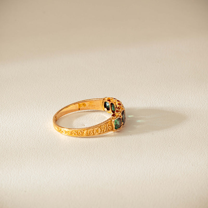 Vintage 15ct Green Garnet & Glass Doublet Ring - Ring - Walker & Hall