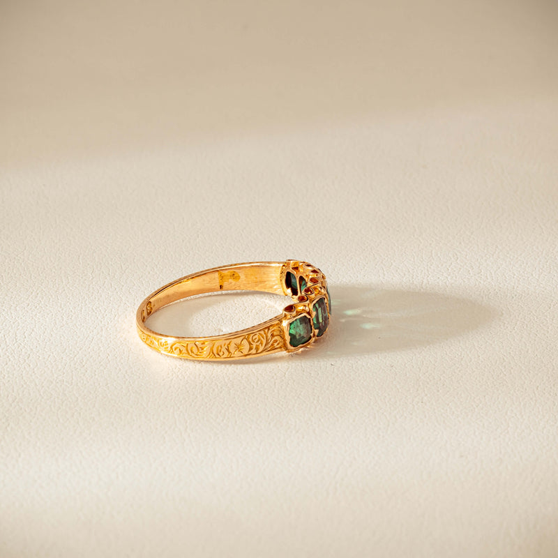 Vintage 15ct Green Garnet & Glass Doublet Ring - Ring - Walker & Hall