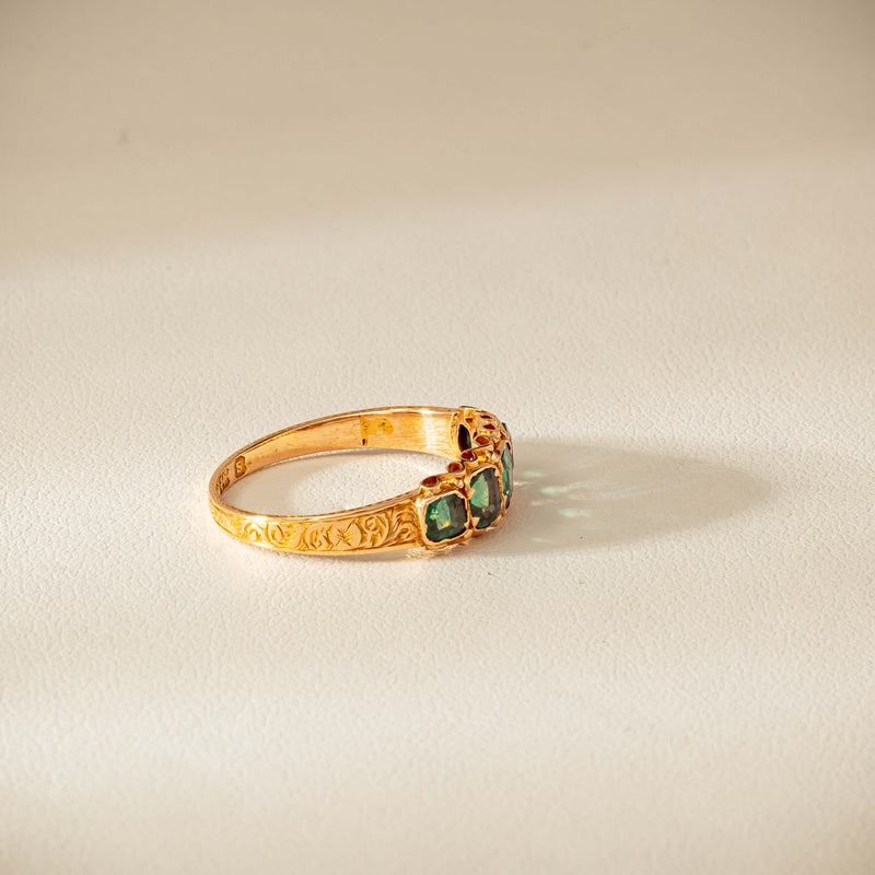 Vintage 15ct Green Garnet & Glass Doublet Ring - Ring - Walker & Hall