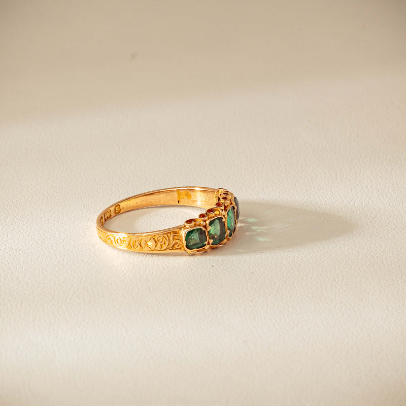 Vintage 15ct Green Garnet & Glass Doublet Ring - Ring - Walker & Hall