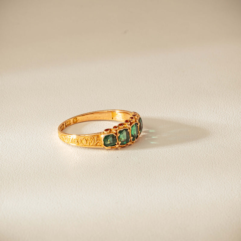 Vintage 15ct Green Garnet & Glass Doublet Ring - Ring - Walker & Hall