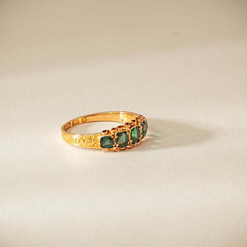 Vintage 15ct Green Garnet & Glass Doublet Ring - Ring - Walker & Hall