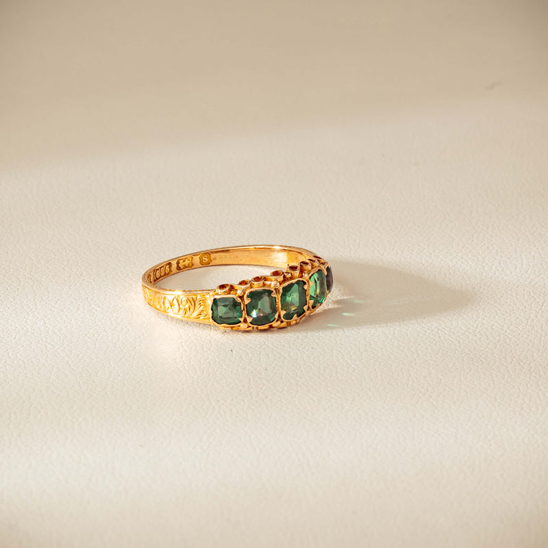 Vintage 15ct Green Garnet & Glass Doublet Ring - Ring - Walker & Hall