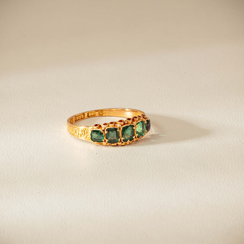 Vintage 15ct Green Garnet & Glass Doublet Ring - Ring - Walker & Hall