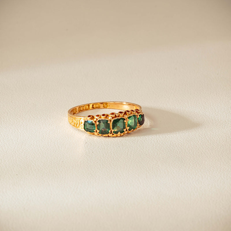 Vintage 15ct Green Garnet & Glass Doublet Ring - Ring - Walker & Hall