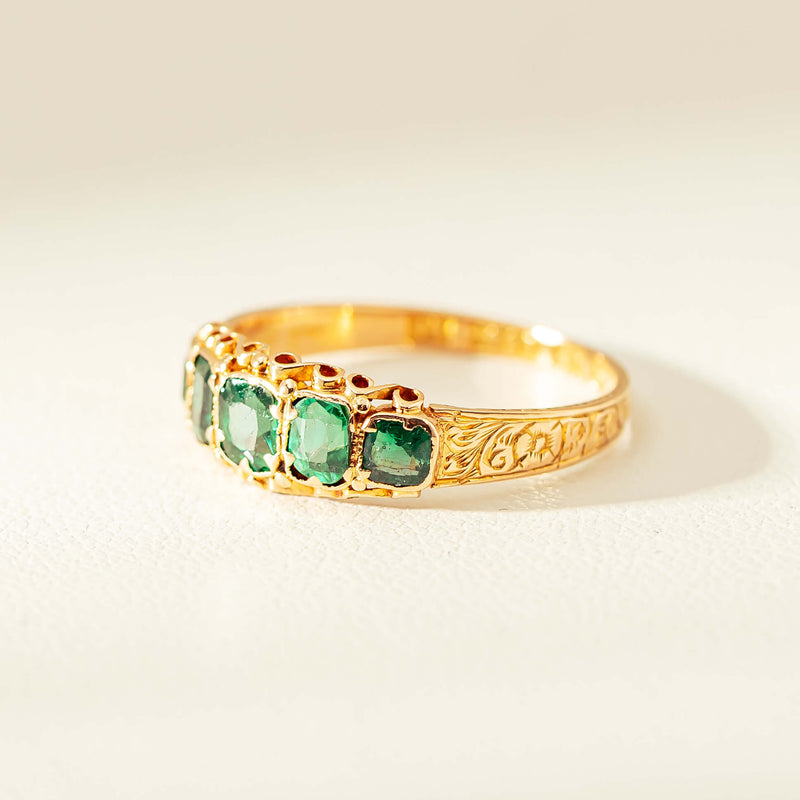 Vintage 15ct Green Garnet & Glass Doublet Ring - Ring - Walker & Hall