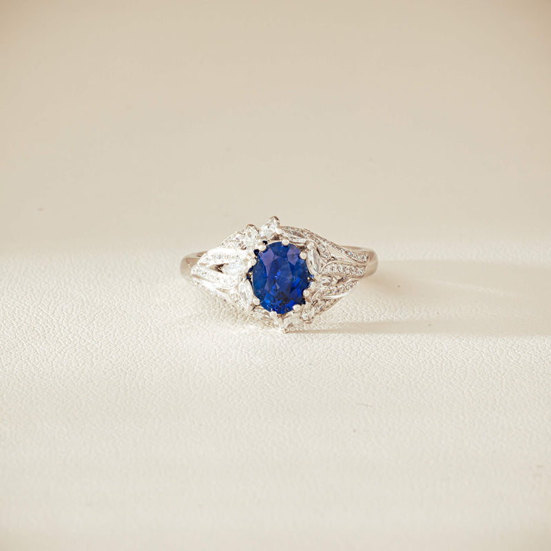 18ct White Gold 1.39ct Sapphire & Diamond Marcelle Ring - Ring - Walker & Hall