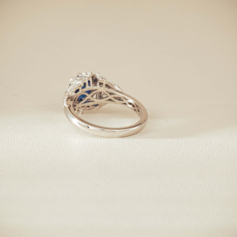 18ct White Gold 1.39ct Sapphire & Diamond Marcelle Ring - Ring - Walker & Hall