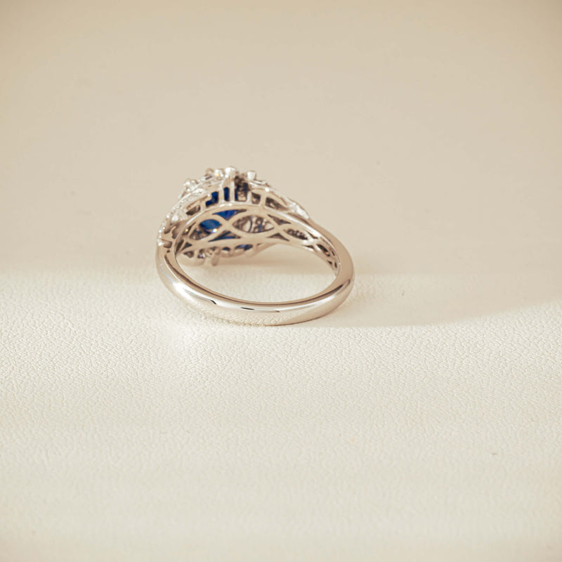 18ct White Gold 1.39ct Sapphire & Diamond Marcelle Ring - Ring - Walker & Hall