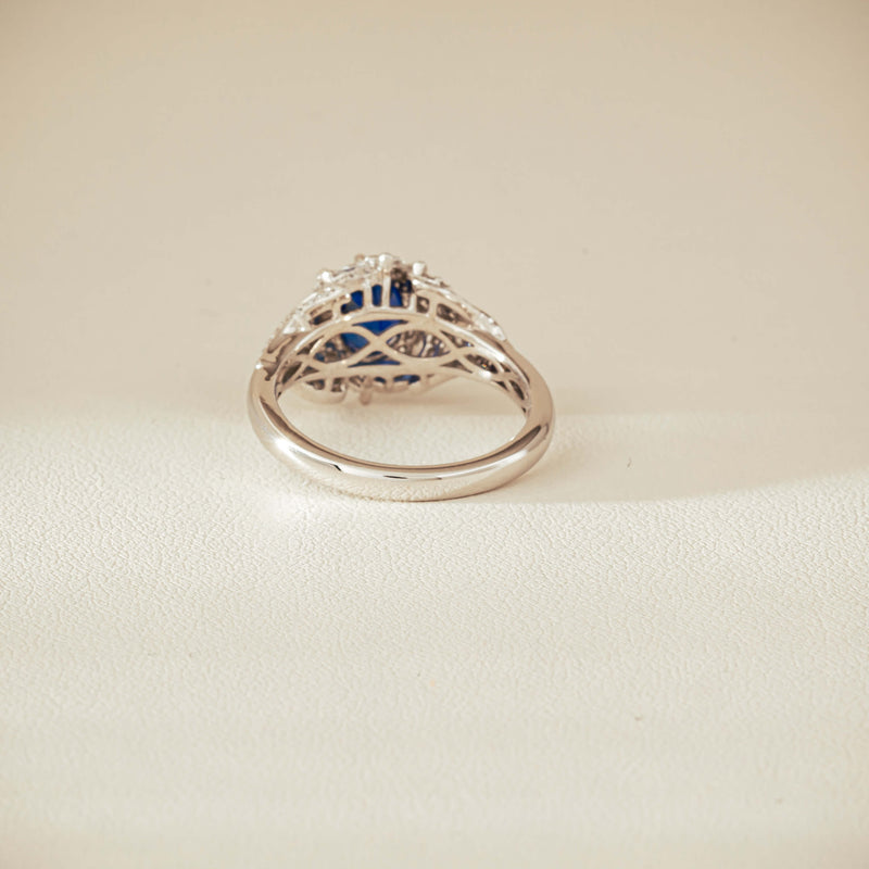 18ct White Gold 1.39ct Sapphire & Diamond Marcelle Ring - Ring - Walker & Hall