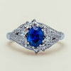 18ct White Gold 1.39ct Sapphire & Diamond Marcelle Ring - Ring - Walker & Hall