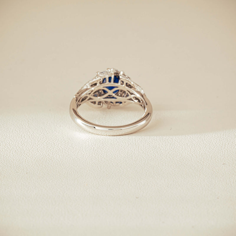 18ct White Gold 1.39ct Sapphire & Diamond Marcelle Ring - Ring - Walker & Hall