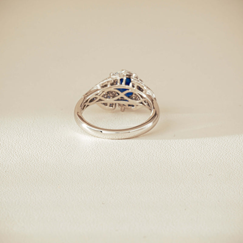 18ct White Gold 1.39ct Sapphire & Diamond Marcelle Ring - Ring - Walker & Hall