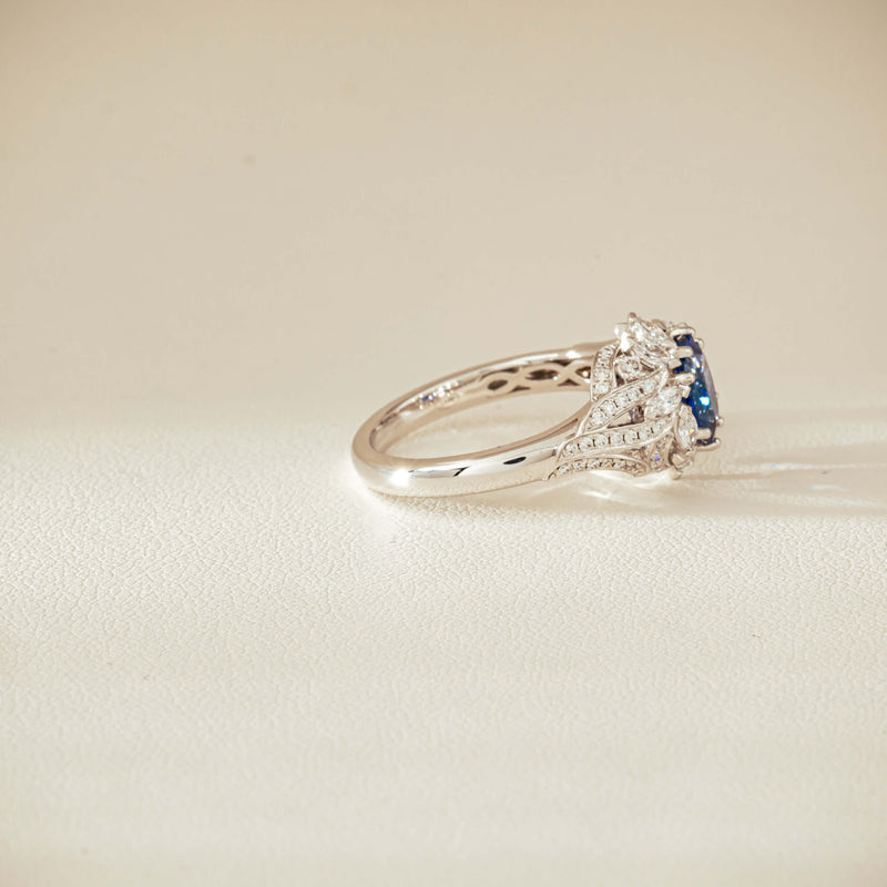 18ct White Gold 1.39ct Sapphire & Diamond Marcelle Ring - Ring - Walker & Hall