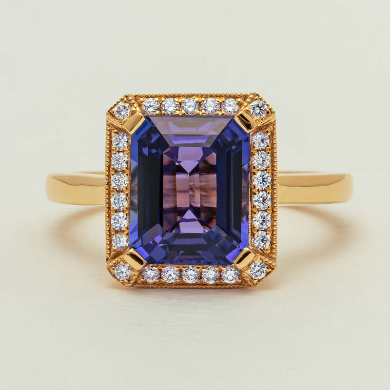 18ct Yellow Gold 3.75ct Tanzanite & Diamond Empire Ring - Ring - Walker & Hall
