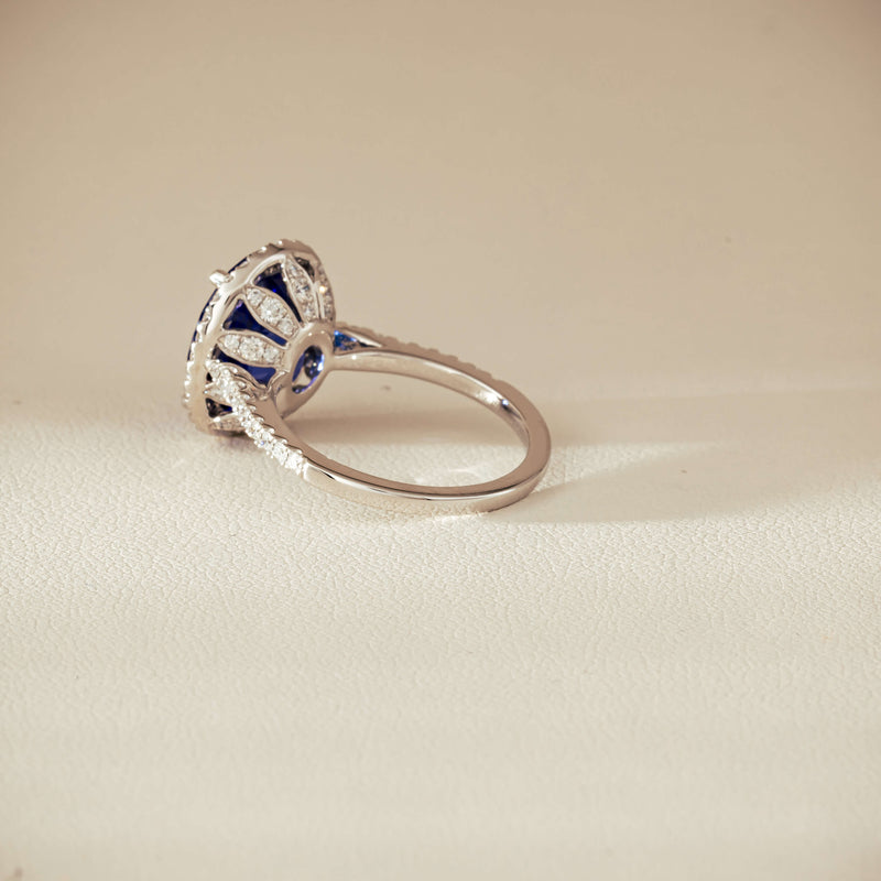 18ct White Gold 5.29ct Tanzanite & Diamond Sierra Ring - Ring - Walker & Hall