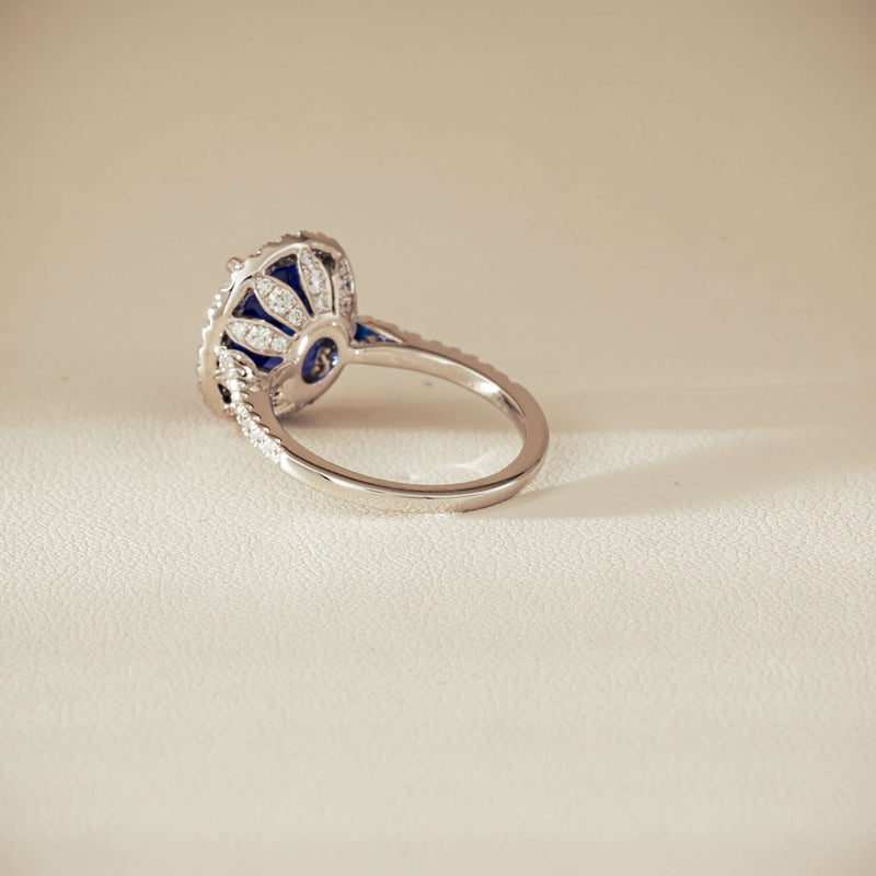 18ct White Gold 5.29ct Tanzanite & Diamond Sierra Ring - Ring - Walker & Hall