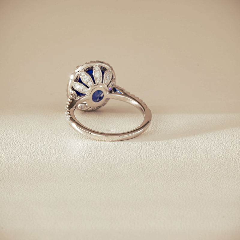 18ct White Gold 5.29ct Tanzanite & Diamond Sierra Ring - Ring - Walker & Hall