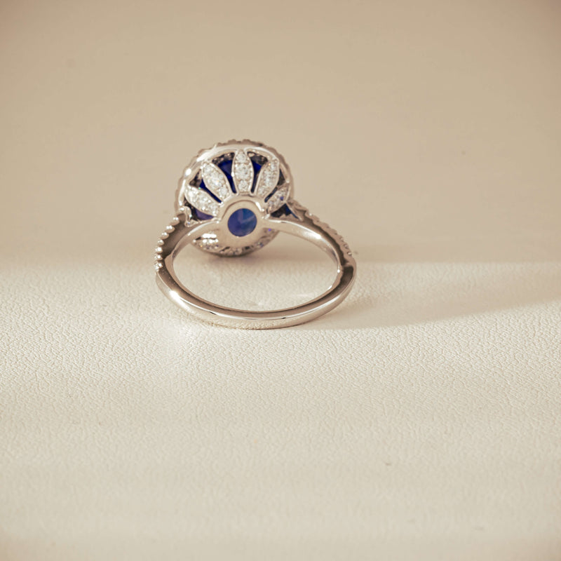 18ct White Gold 5.29ct Tanzanite & Diamond Sierra Ring - Ring - Walker & Hall