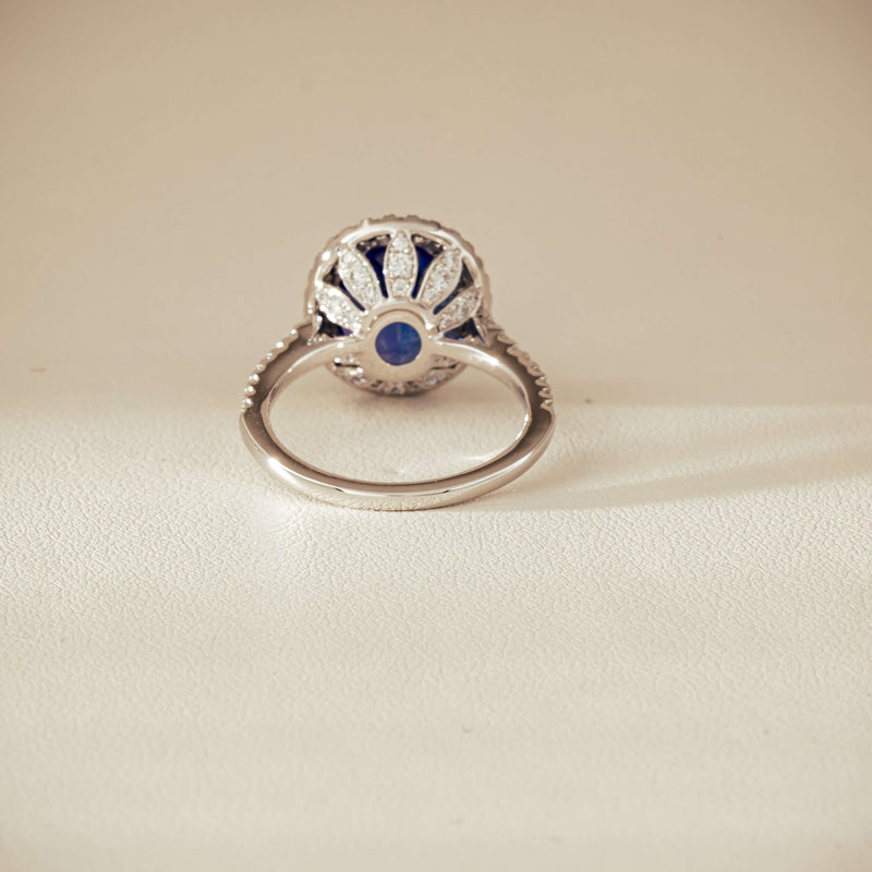 18ct White Gold 5.29ct Tanzanite & Diamond Sierra Ring - Ring - Walker & Hall