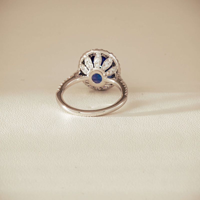 18ct White Gold 5.29ct Tanzanite & Diamond Sierra Ring - Ring - Walker & Hall