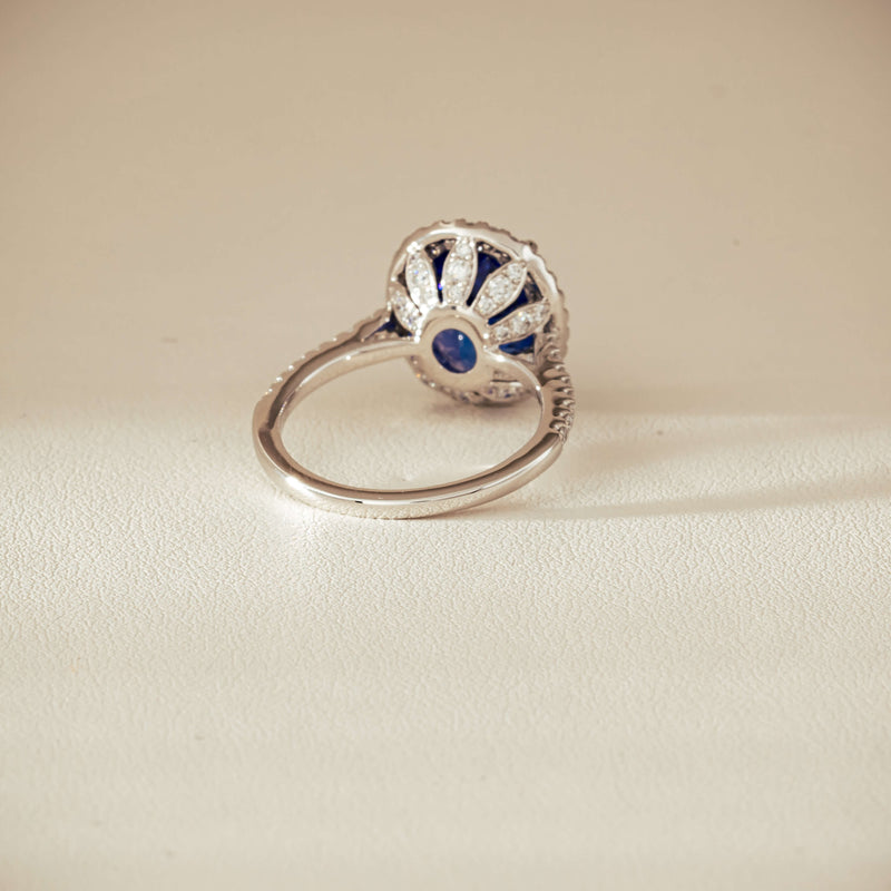 18ct White Gold 5.29ct Tanzanite & Diamond Sierra Ring - Ring - Walker & Hall