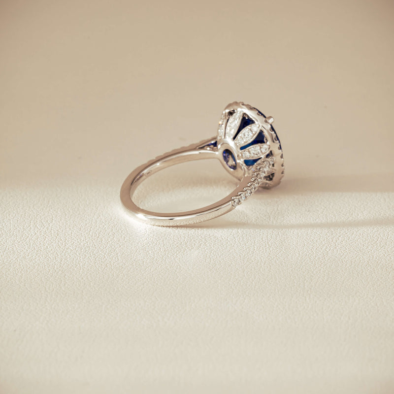 18ct White Gold 5.29ct Tanzanite & Diamond Sierra Ring - Ring - Walker & Hall