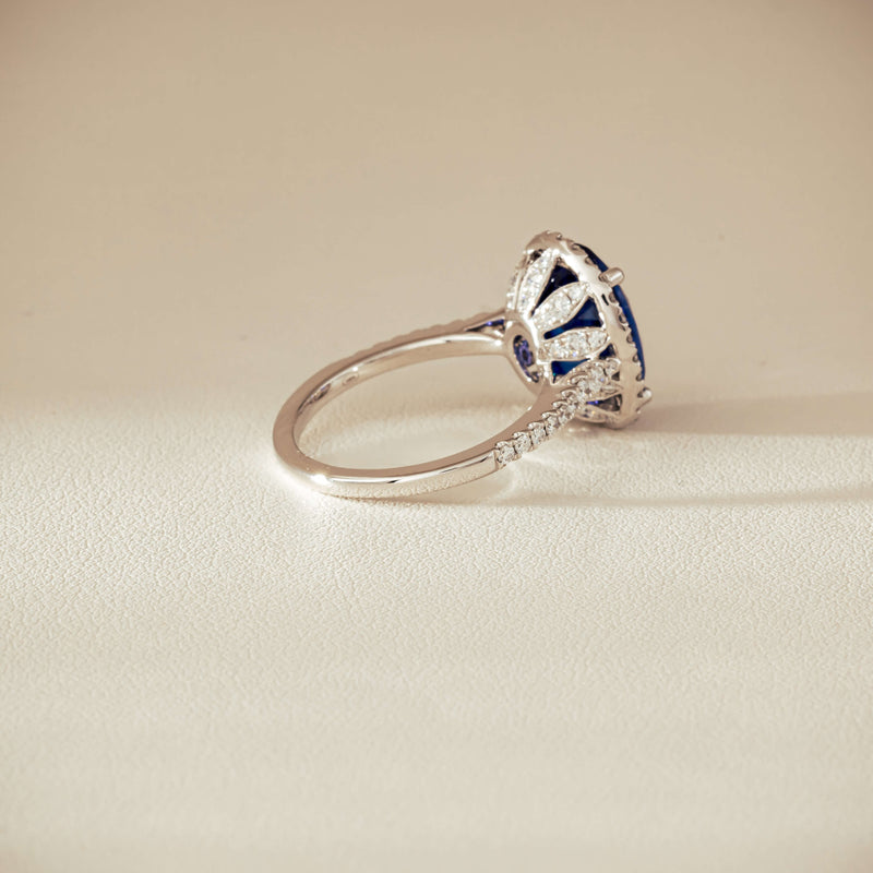 18ct White Gold 5.29ct Tanzanite & Diamond Sierra Ring - Ring - Walker & Hall