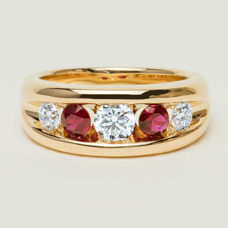 18ct Yellow Gold Ruby & Diamond Eugenie Ring - Ring - Walker & Hall