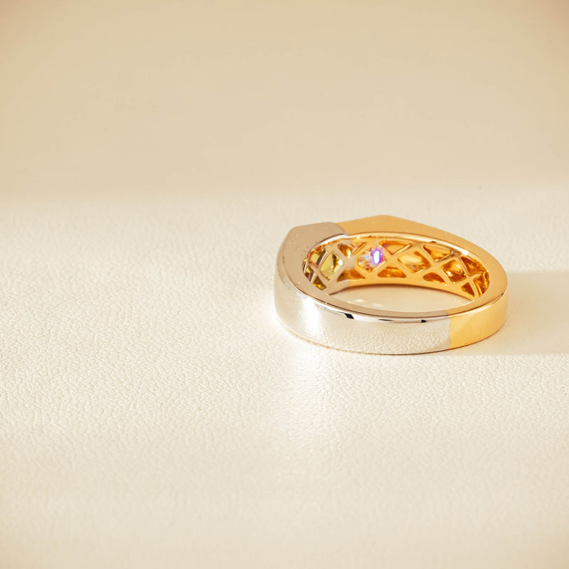 18ct Bi-Tone Gold Reclaimed Sapphire & Diamond Ring - Ring - Walker & Hall
