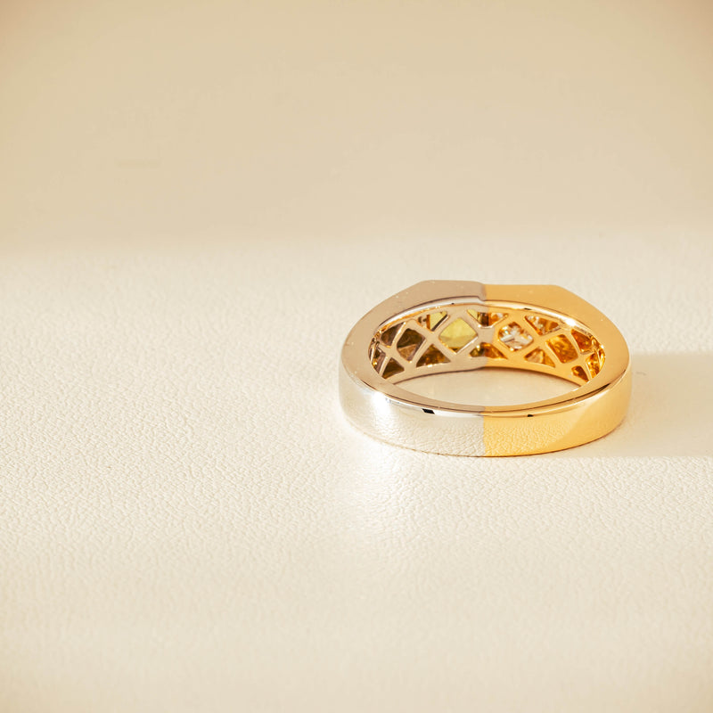 18ct Bi-Tone Gold Reclaimed Sapphire & Diamond Ring - Ring - Walker & Hall