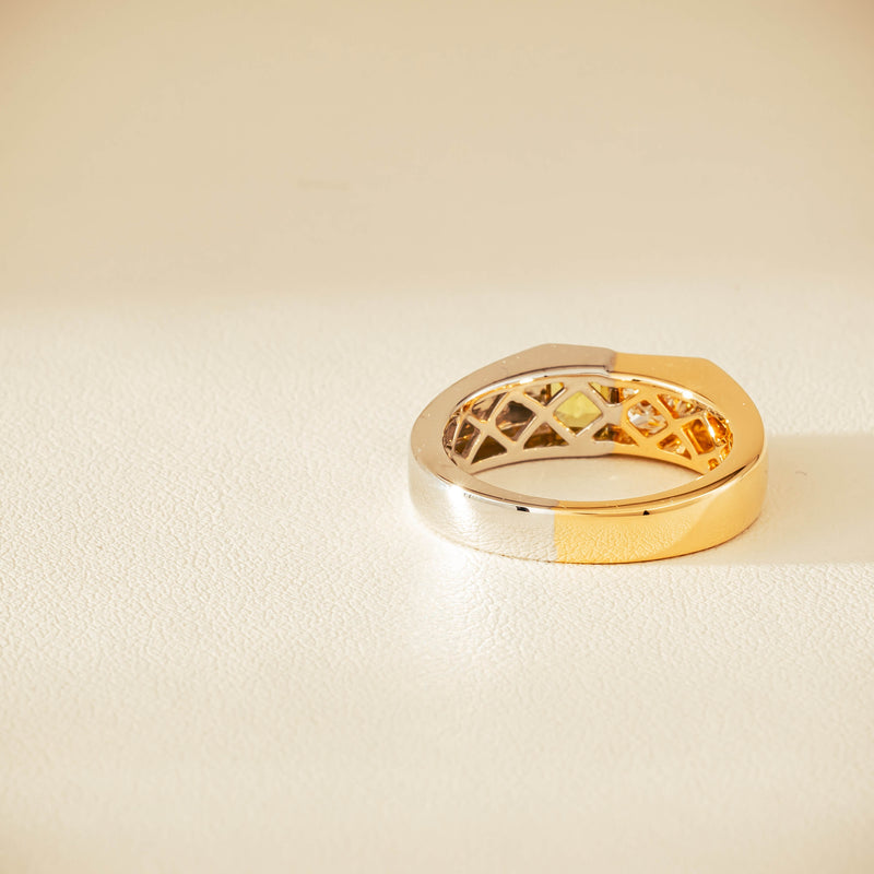 18ct Bi-Tone Gold Reclaimed Sapphire & Diamond Ring - Ring - Walker & Hall