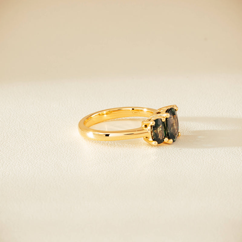 18ct Yellow Gold 2.92ct Green Sapphire Odyssey Ring - Ring - Walker & Hall