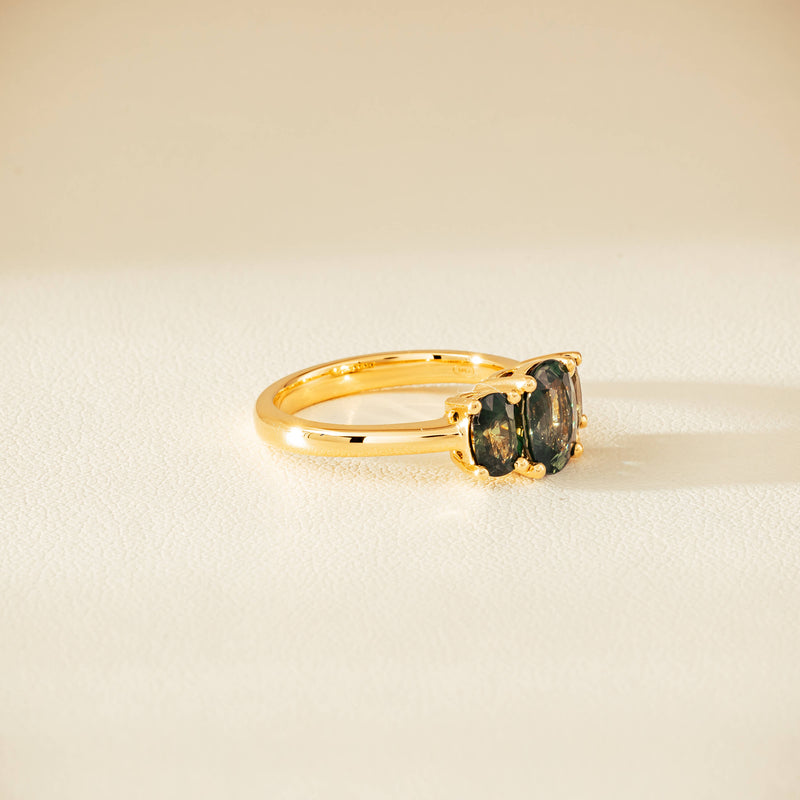 18ct Yellow Gold 2.92ct Green Sapphire Odyssey Ring - Ring - Walker & Hall