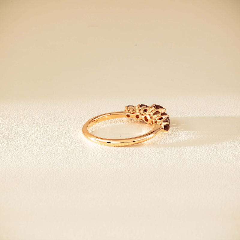 18ct Rose Gold Five-Stone Smoky Quartz Octavia Ring - Ring - Walker & Hall