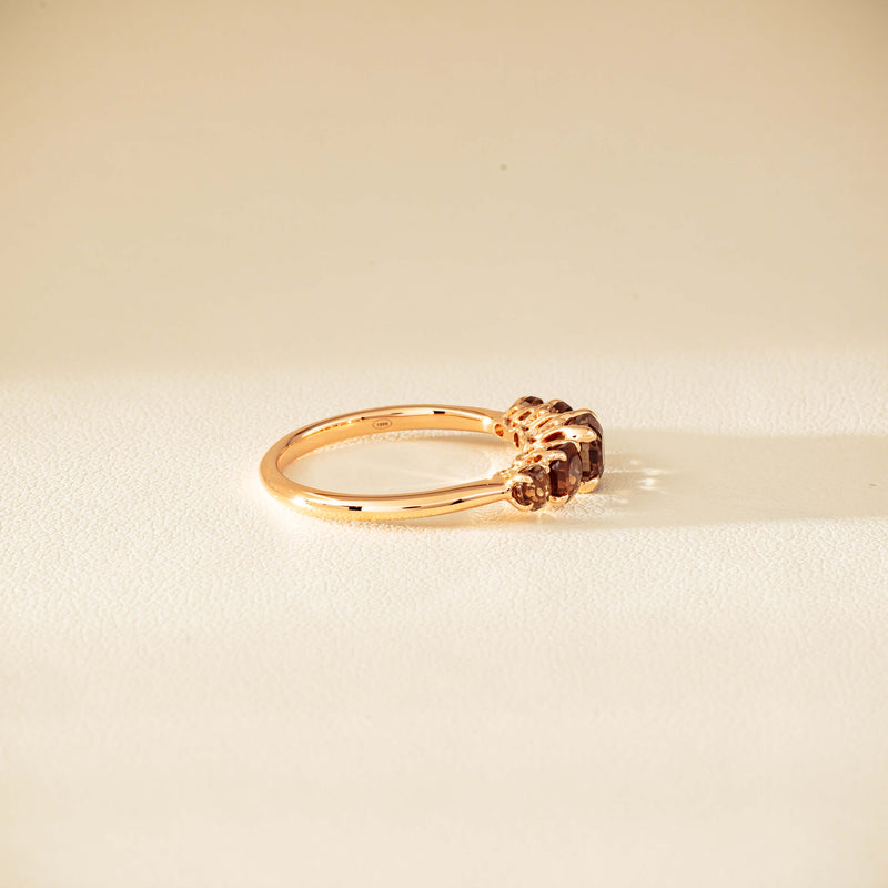 18ct Rose Gold Five-Stone Smoky Quartz Octavia Ring - Ring - Walker & Hall