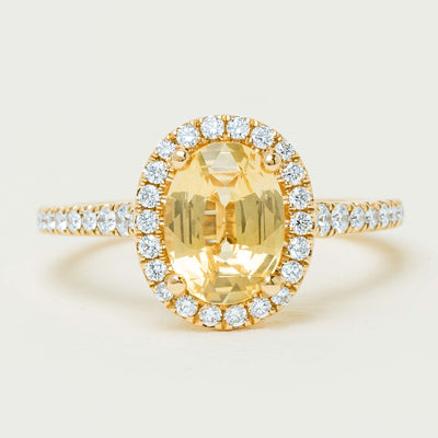 18ct Yellow Gold 2.10ct Golden Sapphire & Diamond Sierra Ring - Ring - Walker & Hall