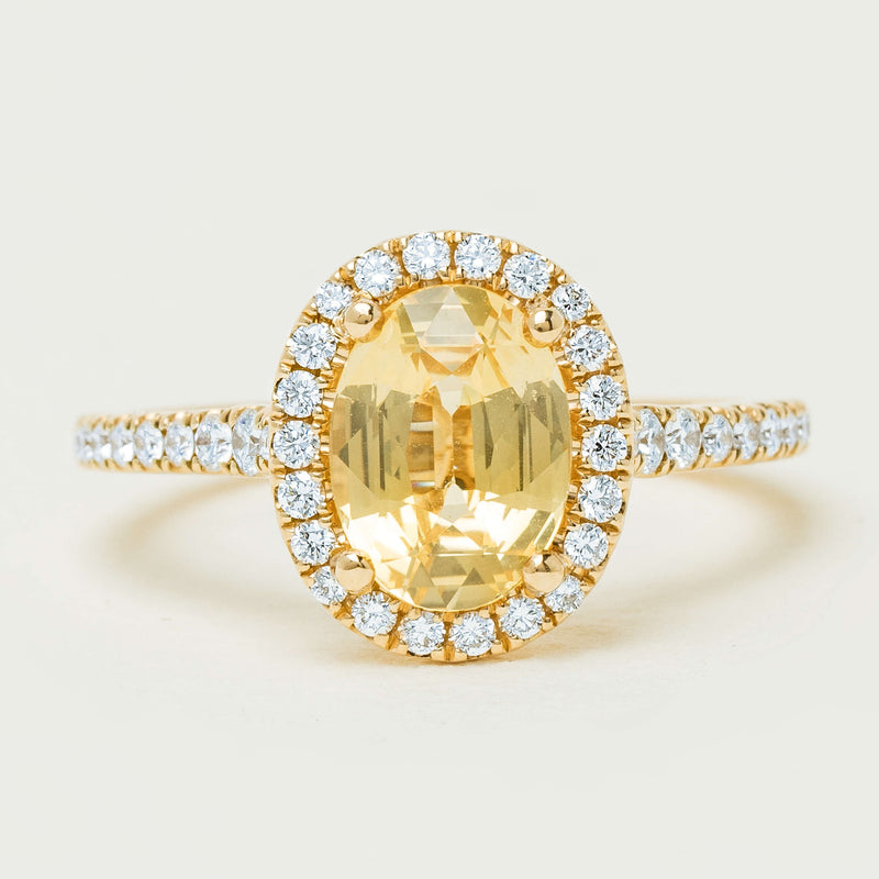 18ct Yellow Gold 2.10ct Golden Sapphire & Diamond Sierra Ring - Ring - Walker & Hall